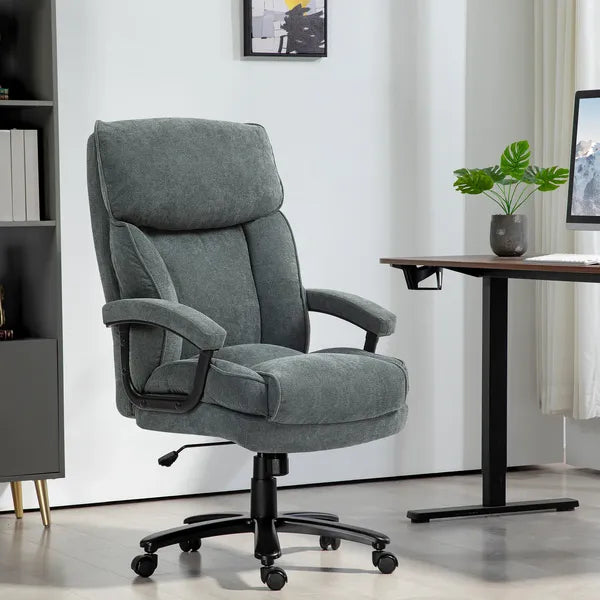 HOMCOM Big and Tall Desk Chair, Executive Office Chair, 450lbs, Heavy Duty Computer Chair for Heavy People, Gray - product image 2