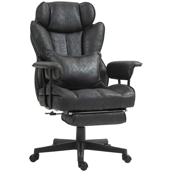 HOMCOM Big and Tall Desk Chair, Executive Office Chair with Footrest, 396lbs, Lumbar Support, and Reclining Function, Black - product image 11