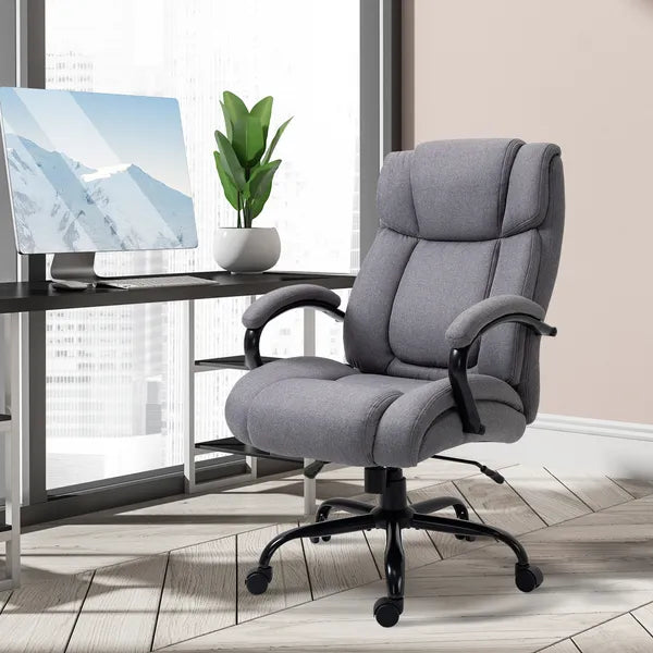 Vinsetto Big and Tall Executive Office Chair 484lbs with Wide Seat, Computer Desk Chair, Adjustable Height, Light Gray - product image 2