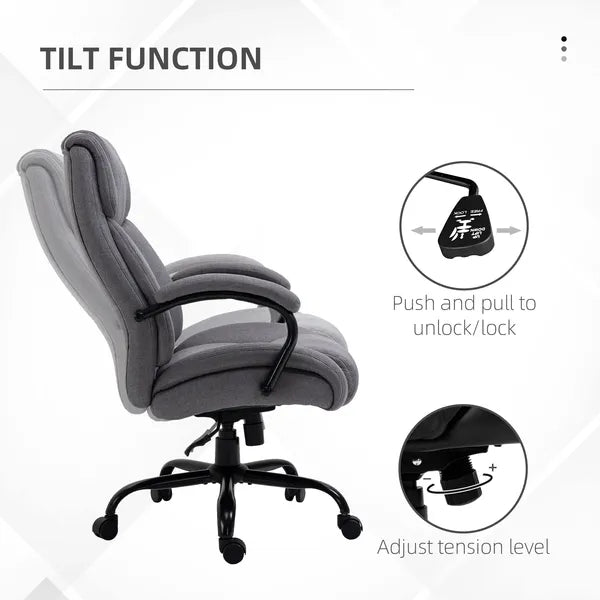 Vinsetto Big and Tall Executive Office Chair 484lbs with Wide Seat, Computer Desk Chair, Adjustable Height, Light Gray - product image 6