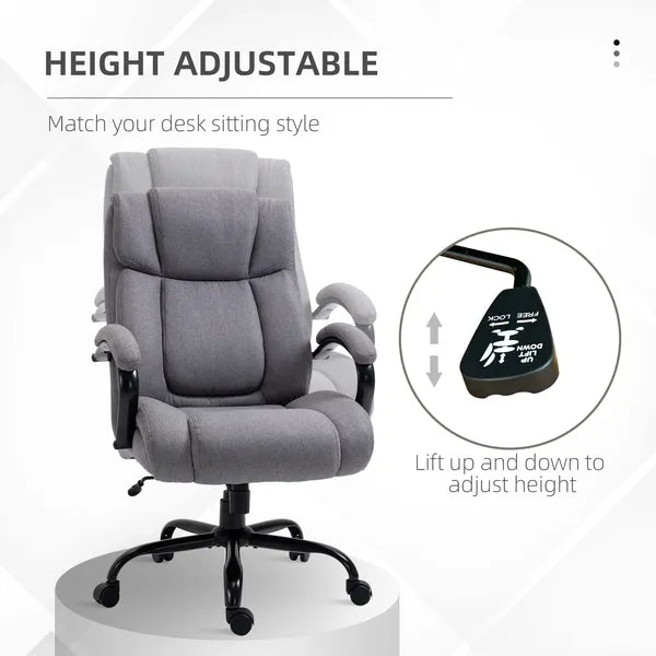Vinsetto Big and Tall Executive Office Chair 484lbs with Wide Seat, Computer Desk Chair, Adjustable Height, Light Gray - product image 5