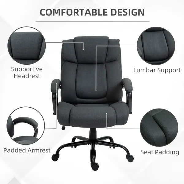 Big and Tall Office Chair with 485 lb Capacity, Adjustable Height, Charcoal Gray - product image 9