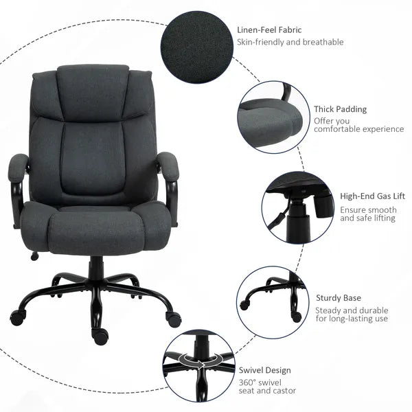 Big and Tall Office Chair with 485 lb Capacity, Adjustable Height, Charcoal Gray - product image 8