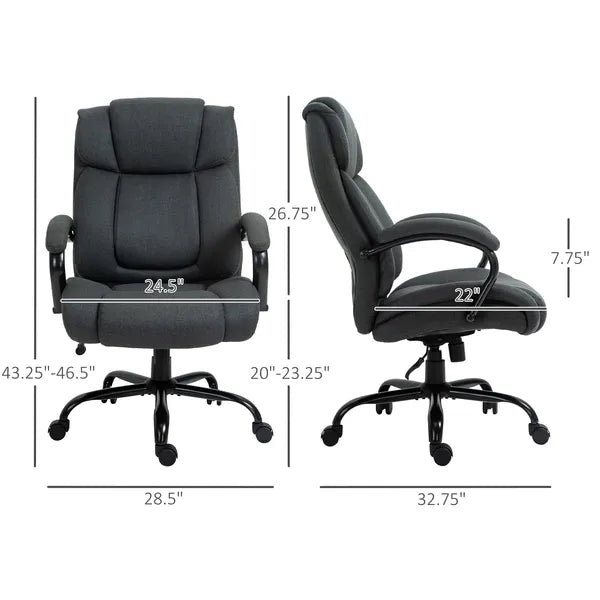 Big and Tall Office Chair with 485 lb Capacity, Adjustable Height, Charcoal Gray - product image 3