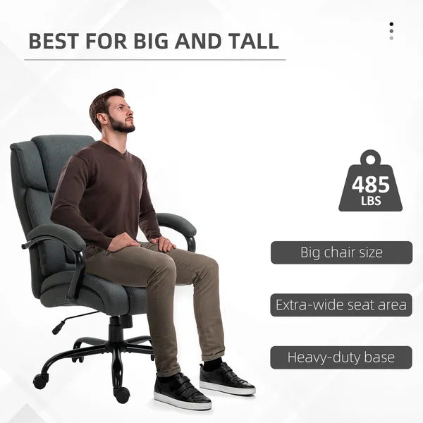 Big and Tall Office Chair with 485 lb Capacity, Adjustable Height, Charcoal Gray - product image 4