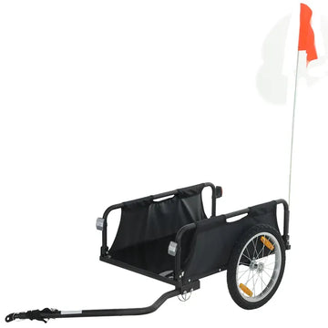 Soozier Bike Cargo Trailer, Bicycle Trailer Wagon Cart with Quick Release 16 Inch Pneumatic Wheels, Aluminum Rims, Red Flag, Black - product image 1