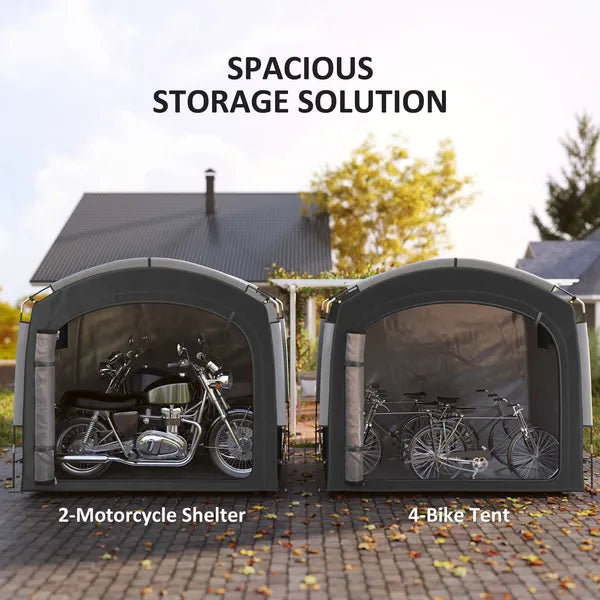 Outsunny Bike Storage Shed Tent, Portable and Waterproof with 210D Oxford Fabric and Carry Bag for 3-4 Bicycles, Black - product image 4