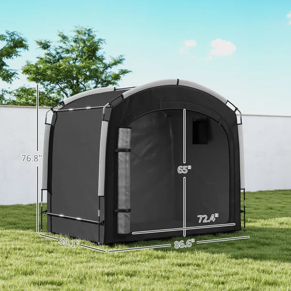 Outsunny Bike Storage Shed Tent, Portable and Waterproof with 210D Oxford Fabric and Carry Bag for 3-4 Bicycles, Black - product image 3