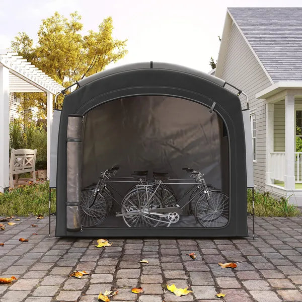 Outsunny Bike Storage Shed Tent, Portable and Waterproof with 210D Oxford Fabric and Carry Bag for 3-4 Bicycles, Black - product image 9