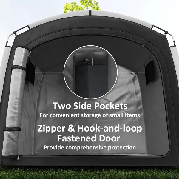 Outsunny Bike Storage Shed Tent, Portable and Waterproof with 210D Oxford Fabric and Carry Bag for 3-4 Bicycles, Black - product image 6