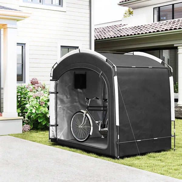 Outsunny Bike Storage Shed Tent, Portable and Waterproof with 210D Oxford Fabric and Carry Bag for 3-4 Bicycles, Black - product image 2