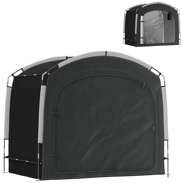 Outsunny Bike Storage Shed Tent, Portable and Waterproof with 210D Oxford Fabric and Carry Bag for 3-4 Bicycles, Black - product image 1