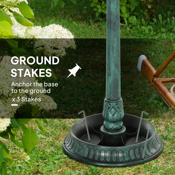 Bird Bath Bowl, 3-in-1 Pedestal Birdbath with Bird Feeder and Flower Planter, Large Water Basin, Outdoor, Green - product image 5