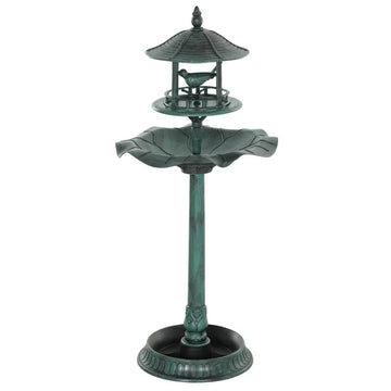 Bird Bath Bowl, 3-in-1 Pedestal Birdbath with Bird Feeder and Flower Planter, Large Water Basin, Outdoor, Green - product image 1