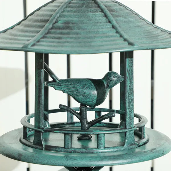 Bird Bath Bowl, 3-in-1 Pedestal Birdbath with Bird Feeder and Flower Planter, Large Water Basin, Outdoor, Green - product image 8