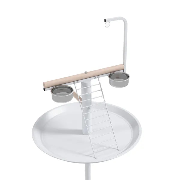 PawHut Bird Feeder Stand with Wheels, Perches, Feed Bowls, Round Tray, Bird Perch Stand for Parrots - product image 7