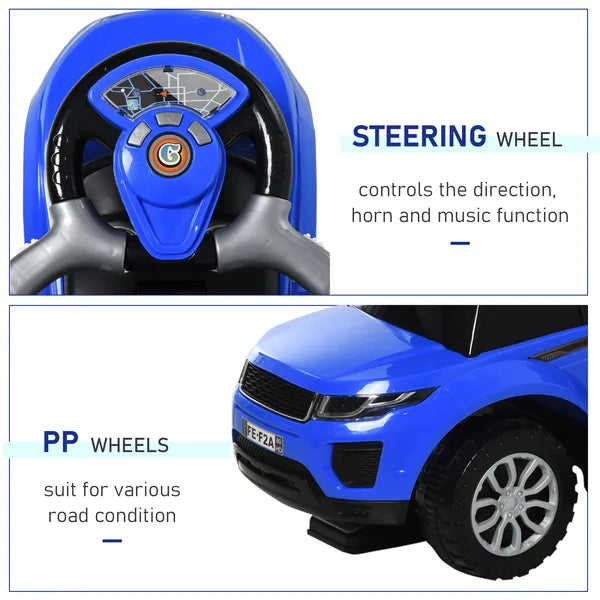 Blue 3 In 1 Ride on Push Cars for Toddlers with Horn Music Light Function - product image 7