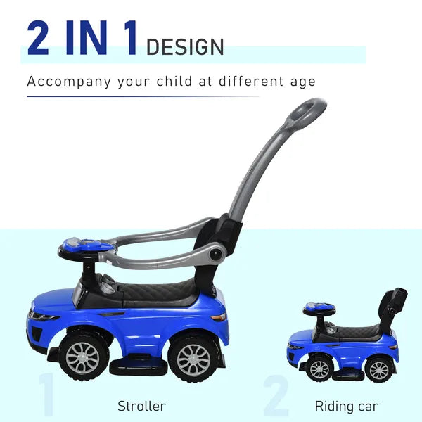 Blue 3 In 1 Ride on Push Cars for Toddlers with Horn Music Light Function - product image 4