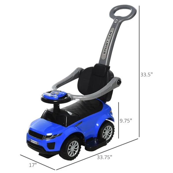 Blue 3 In 1 Ride on Push Cars for Toddlers with Horn Music Light Function - product image 3