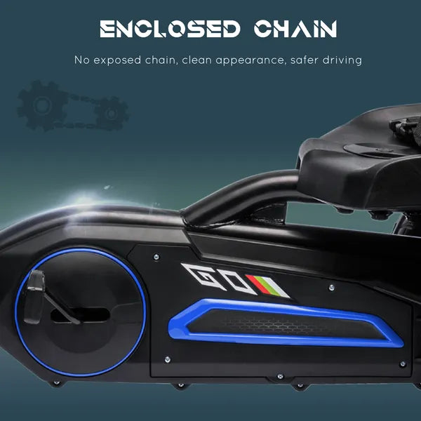 Blue Pedal Go Kart for Kids with Swing Axle and Shock-Absorbing Wheels - product image 7