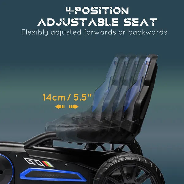Blue Pedal Go Kart for Kids with Swing Axle and Shock-Absorbing Wheels - product image 4