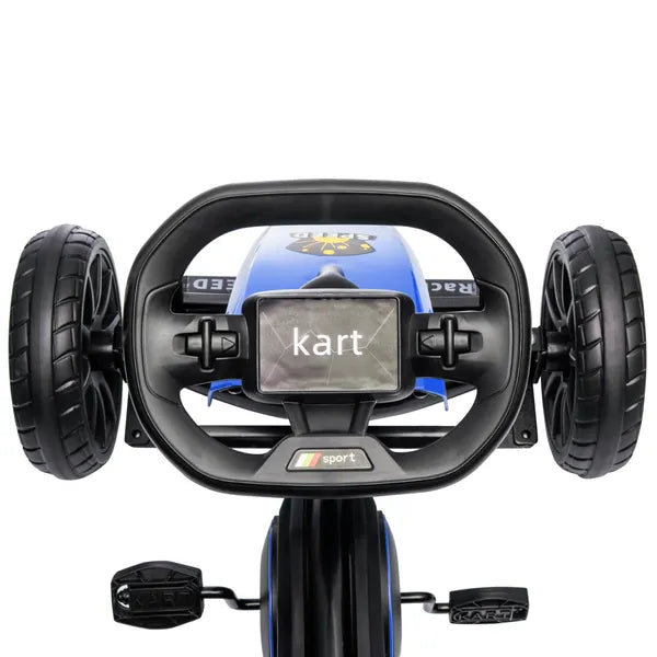 Blue Pedal Go Kart for Kids with Swing Axle and Shock-Absorbing Wheels - product image 9