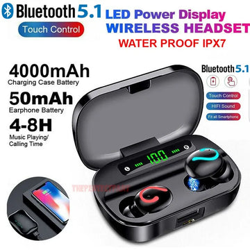 Bluetooth 5.0 TWS Wireless Earbuds with IPX7 Water Resistance