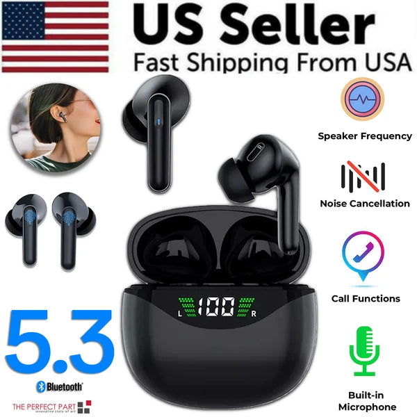 Bluetooth 5.3 Trucker Wireless Earbuds Headset with Noise Cancelling Microphone