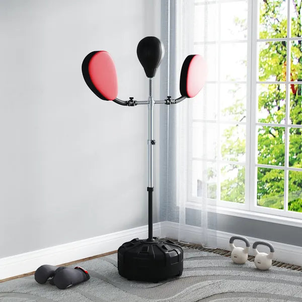 Boxing Bag with Stand, Adjustable Height Punching Speed Bag with 2 Target Arms, for Training, Exercise, Black - product image 2
