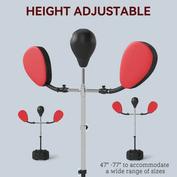 Boxing Bag with Stand, Adjustable Height Punching Speed Bag with 2 Target Arms, for Training, Exercise, Black - product image 5