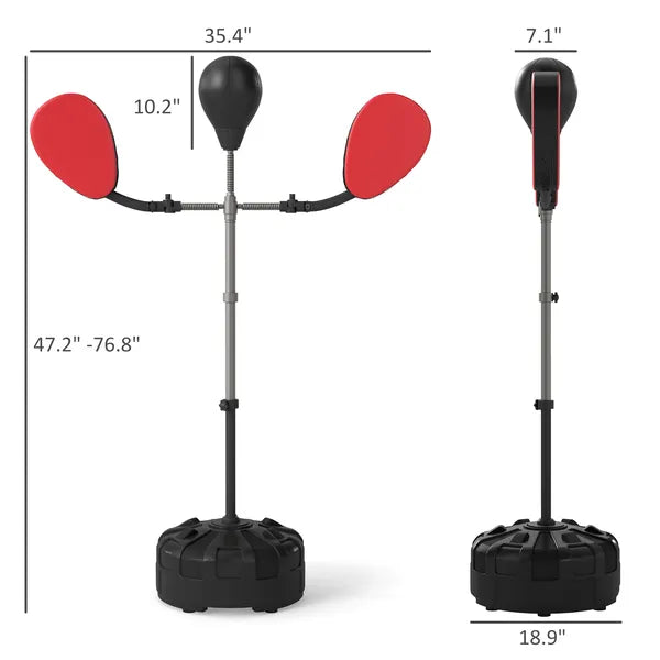 Boxing Bag with Stand, Adjustable Height Punching Speed Bag with 2 Target Arms, for Training, Exercise, Black - product image 3