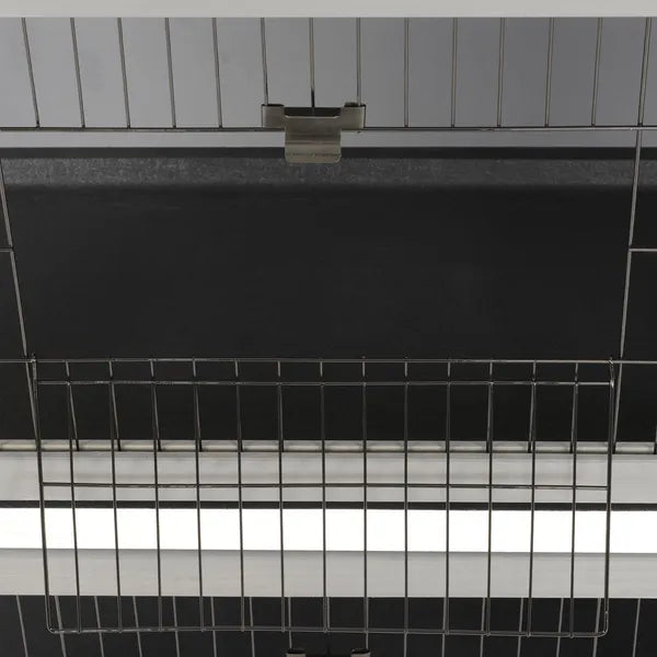 Bunny Cage Outdoor, 54" 2-Level Wooden Cage, with Lockable Doors, Removable Tray and Waterproof Roof, for Outdoor/Indoor Dark Grey - product image 9
