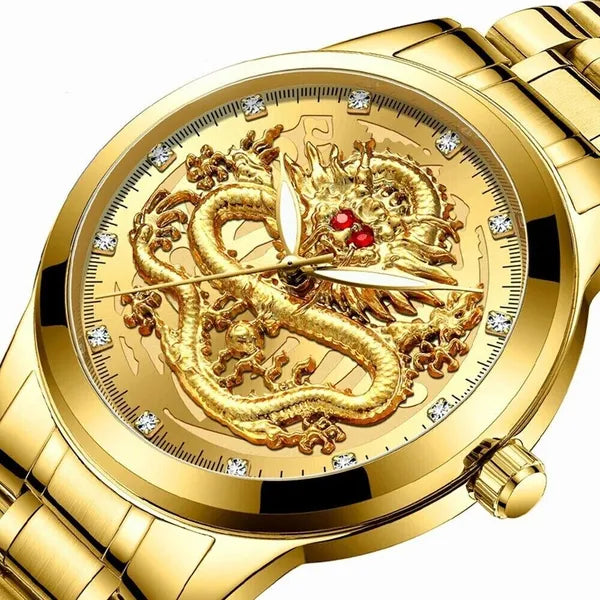 Gold Tone Mens Quartz Watch with Decorative Stone Accents and Stainless Steel Band - product view 9