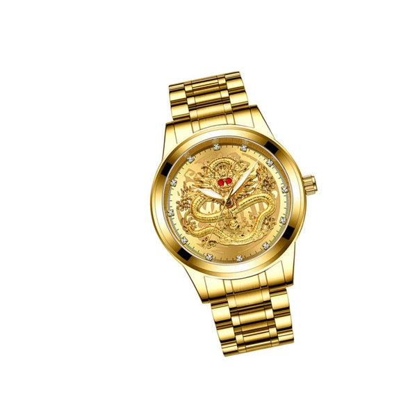 Gold Tone Mens Quartz Watch with Decorative Stone Accents and Stainless Steel Band - product view 12
