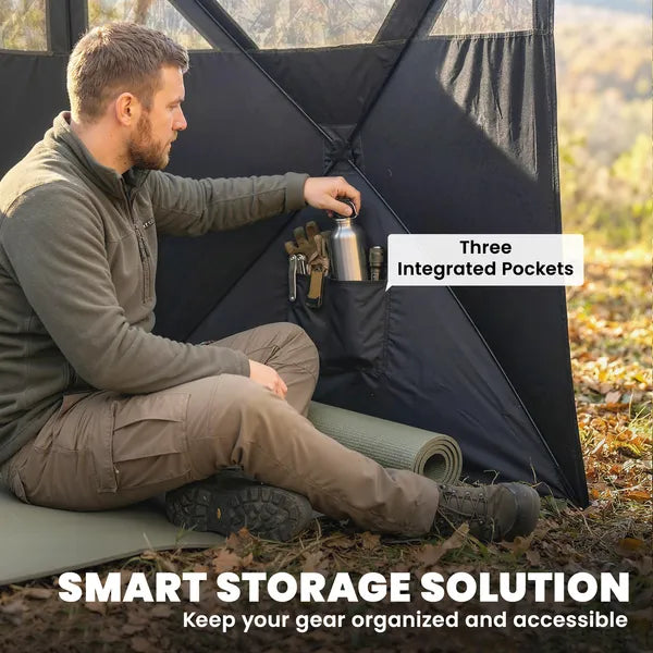 Outsunny Camping Hunting Blind, 3-Panel Blind See Through for Hunting Camping 176" x 58.3" Camouflage - product image 6