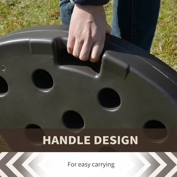 Outsunny Cantilever Patio Umbrella Base Fan Shaped Weights with Handles Durable Material Coffee - product image 4