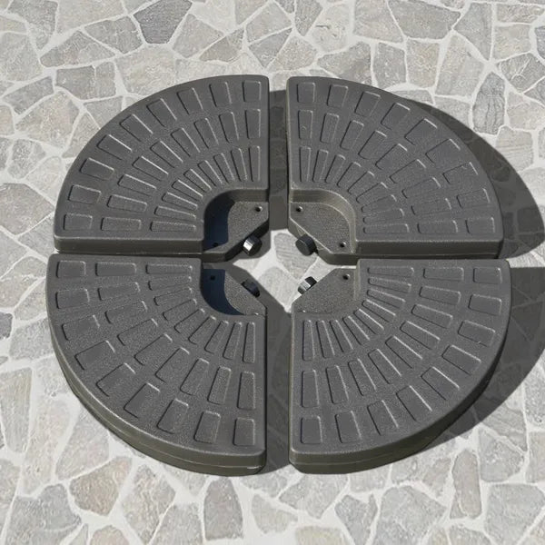 Outsunny Cantilever Patio Umbrella Base Fan Shaped Weights with Handles Durable Material Coffee - product image 2
