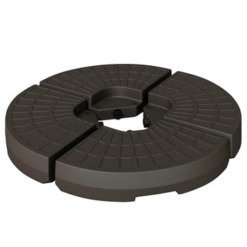 Outsunny Cantilever Patio Umbrella Base Fan Shaped Weights with Handles Durable Material Coffee - product image 1