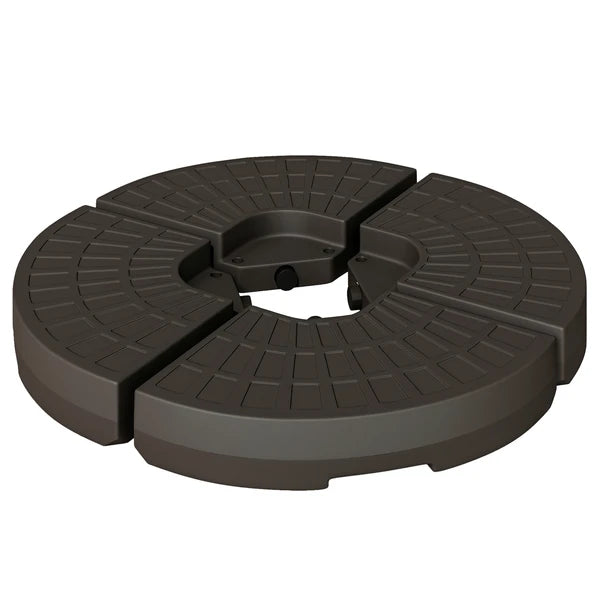Outsunny Cantilever Patio Umbrella Base Fan Shaped Weights with Handles Durable Material Coffee - product image 1