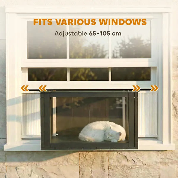 PawHut Outdoor Cat Catio Enclosure with Acrylic Panels Black and White - product image 5