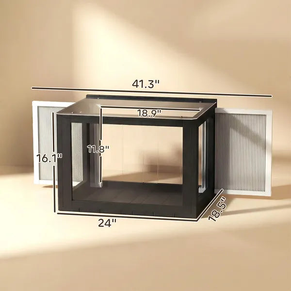 PawHut Outdoor Cat Catio Enclosure with Acrylic Panels Black and White - product image 3