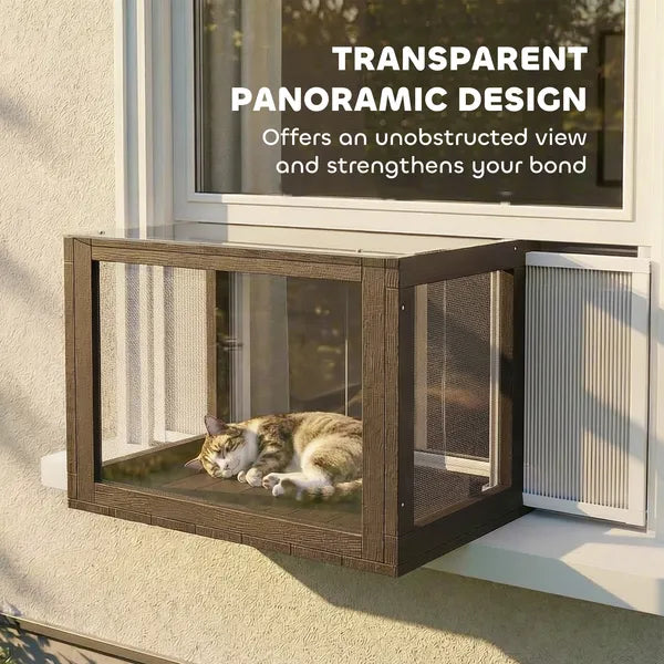 PawHut Outdoor Cat Catio Enclosure with Acrylic Panels Black and White - product image 6