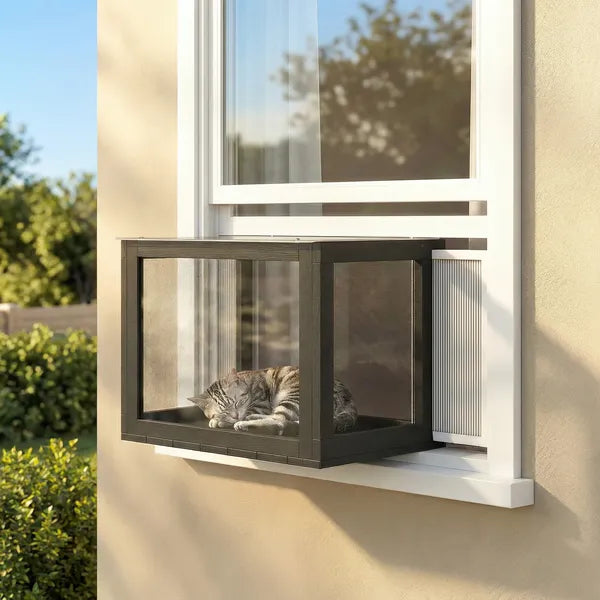 PawHut Outdoor Cat Catio Enclosure with Acrylic Panels Black and White - product image 8