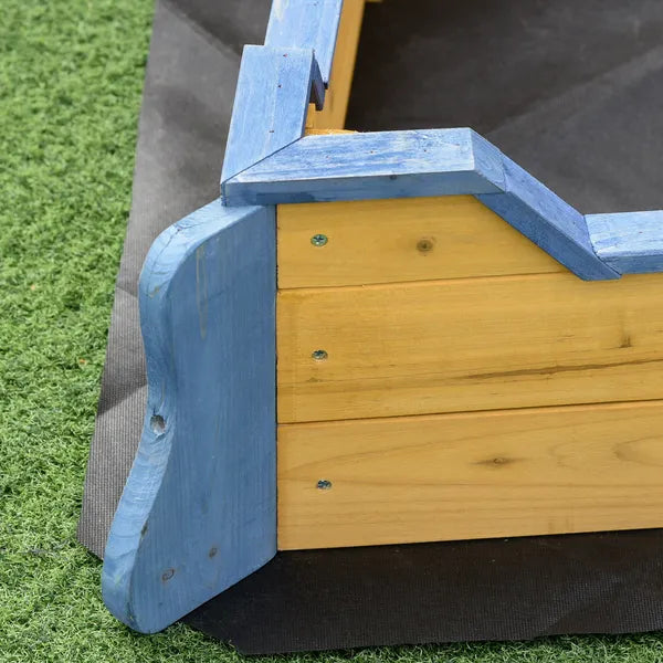 Outsunny Cedar Wood Kids Sandbox, Pirate Ship Play Boat with Bench Seats and Storage - product image 10