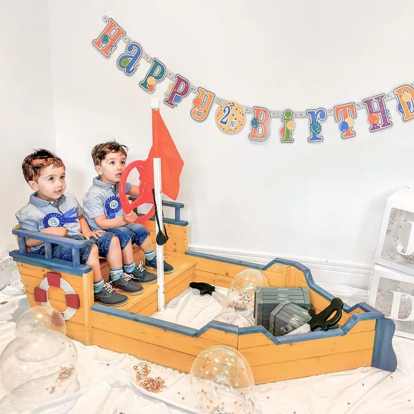 Outsunny Cedar Wood Kids Sandbox, Pirate Ship Play Boat with Bench Seats and Storage - product image 9