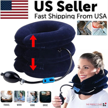 Adjustable Cervical Neck Traction Device and Support Collar