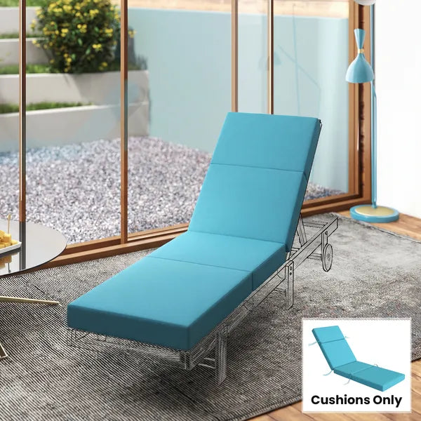 Outsunny Chaise Lounge Cushion, 4 Inch Thick Outdoor Lounge Chair Cushion with Ties for Patio, 21 Inch x 72 Inch, Blue - product image 10