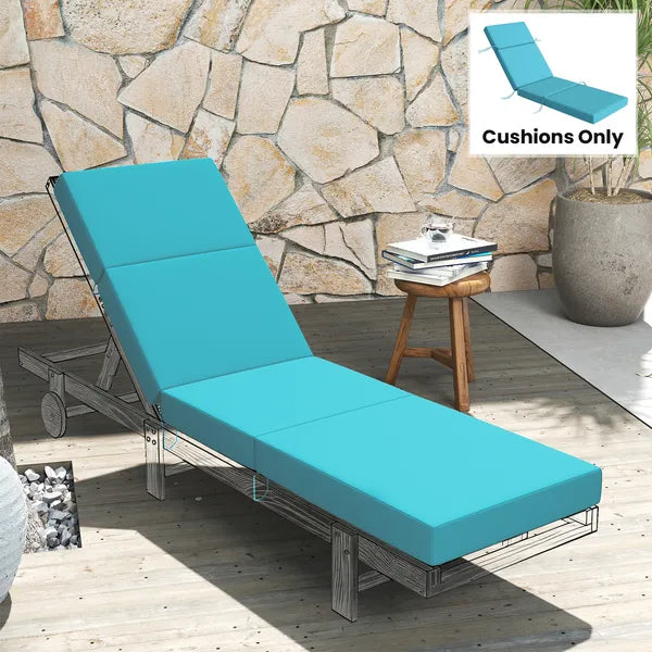 Outsunny Chaise Lounge Cushion, 4 Inch Thick Outdoor Lounge Chair Cushion with Ties for Patio, 21 Inch x 72 Inch, Blue - product image 8