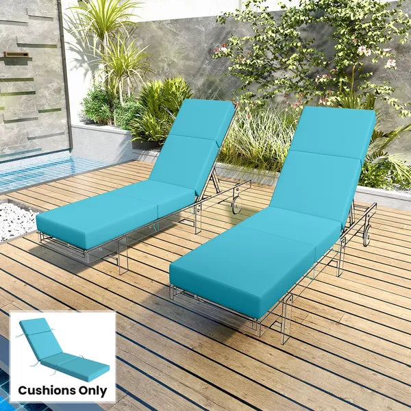 Outsunny Chaise Lounge Cushion, 4 Inch Thick Outdoor Lounge Chair Cushion with Ties for Patio, 21 Inch x 72 Inch, Blue - product image 9