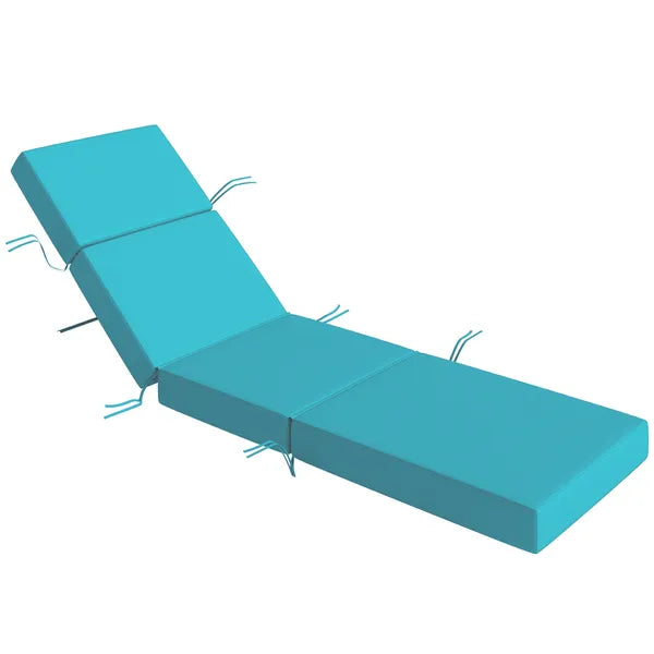 Outsunny Chaise Lounge Cushion, 4 Inch Thick Outdoor Lounge Chair Cushion with Ties for Patio, 21 Inch x 72 Inch, Blue - product image 11